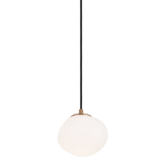 Matteo Lighting Melotte C63601AGOP opal glass pendant in Aged Gold Brass