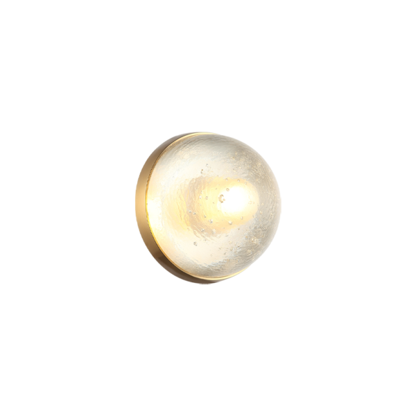 Matteo Lighting Misty WX33101AG wall sconce in Aged Gold Brass with bubble glass