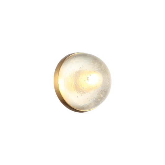 Matteo Lighting Misty WX33101AG wall sconce in Aged Gold Brass with bubble glass