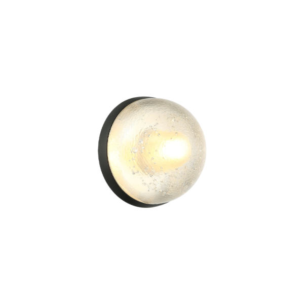 Matteo Lighting Misty WX33101MB wall sconce in Matte Black with bubble glass