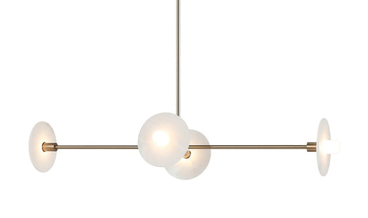 Matteo Lighting Monument C42604CG alabaster chandelier in Champagne Gold