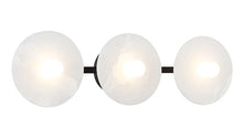 Load image into Gallery viewer, Matteo Lighting Monument W42603MB vanity light in Matte Black with Spanish Alabaster

