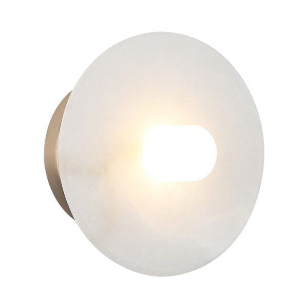 Matteo Lighting Monument WX42601CG wall sconce in Champagne Gold with Spanish Alabaster