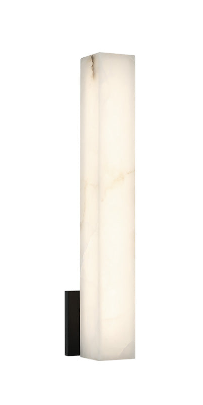 Matteo Lighting Muro vanity light in Matte Black with Spanish Alabaster