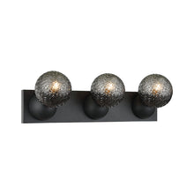 Load image into Gallery viewer, Matteo Lighting Nola vanity light in Matte Black with clear textured glass
