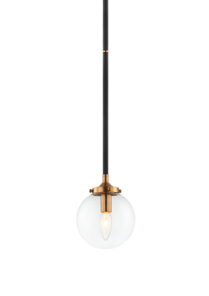 Matteo Lighting Particles C58201AGCL pendant in Aged Gold Brass with clear glass