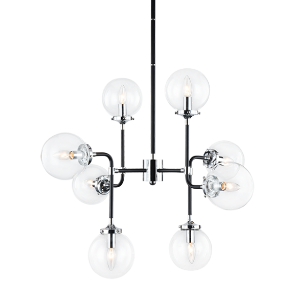 Matteo Lighting Particles C58208CHCL chandelier in Chrome with clear glass