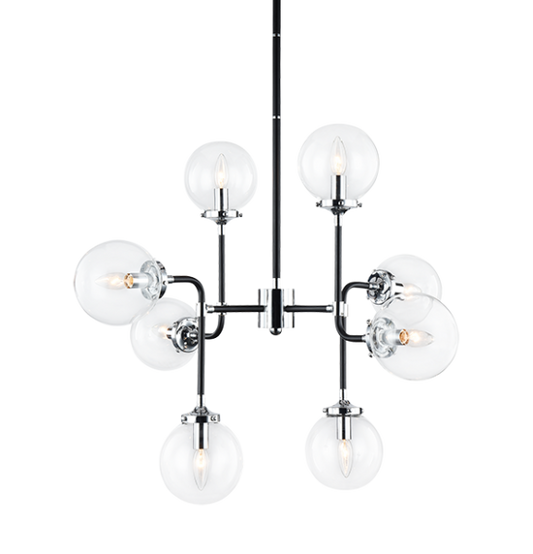 Matteo Lighting Particles C58208CHCL chandelier in Chrome with clear glass
