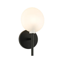 Load image into Gallery viewer, Matteo Lighting Peony W33701MB wall sconce in Matte Black with Opal Glass
