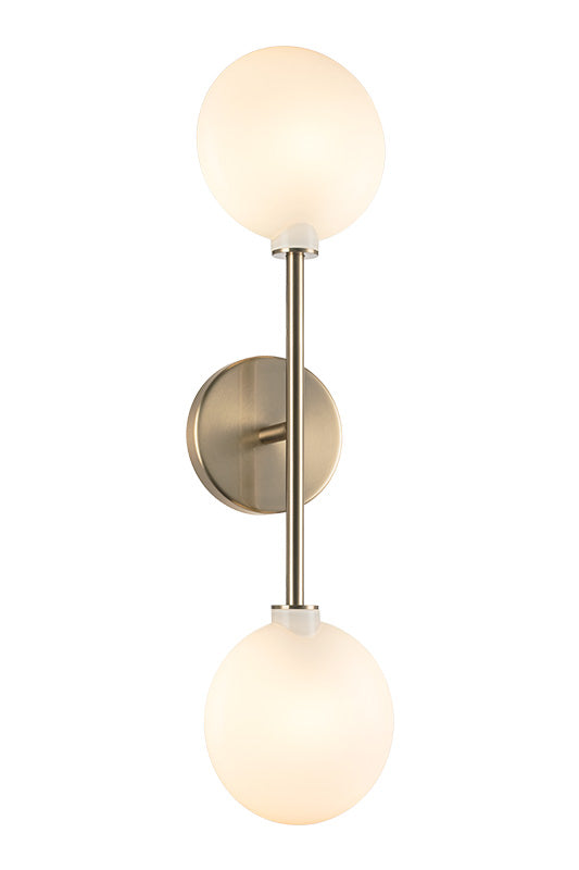 Matteo Lighting Peony W33712CG vanity light in Champagne Gold with Opal Glass