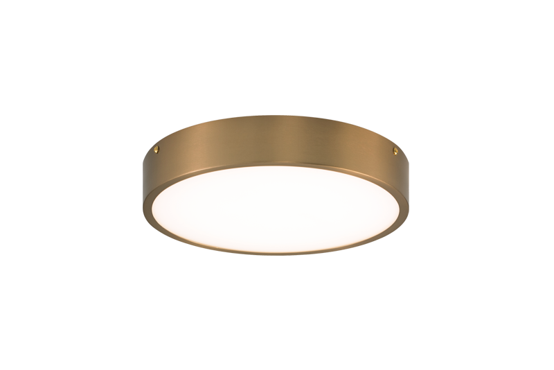 Matteo Lighting Plato M13701 LED flush mount in Aged Gold Brass