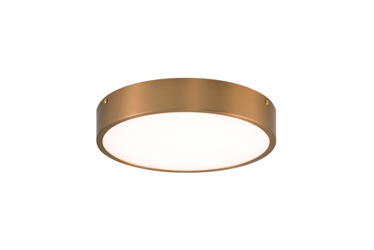 Matteo Lighting Plato M13701 LED flush mount in Aged Gold Brass