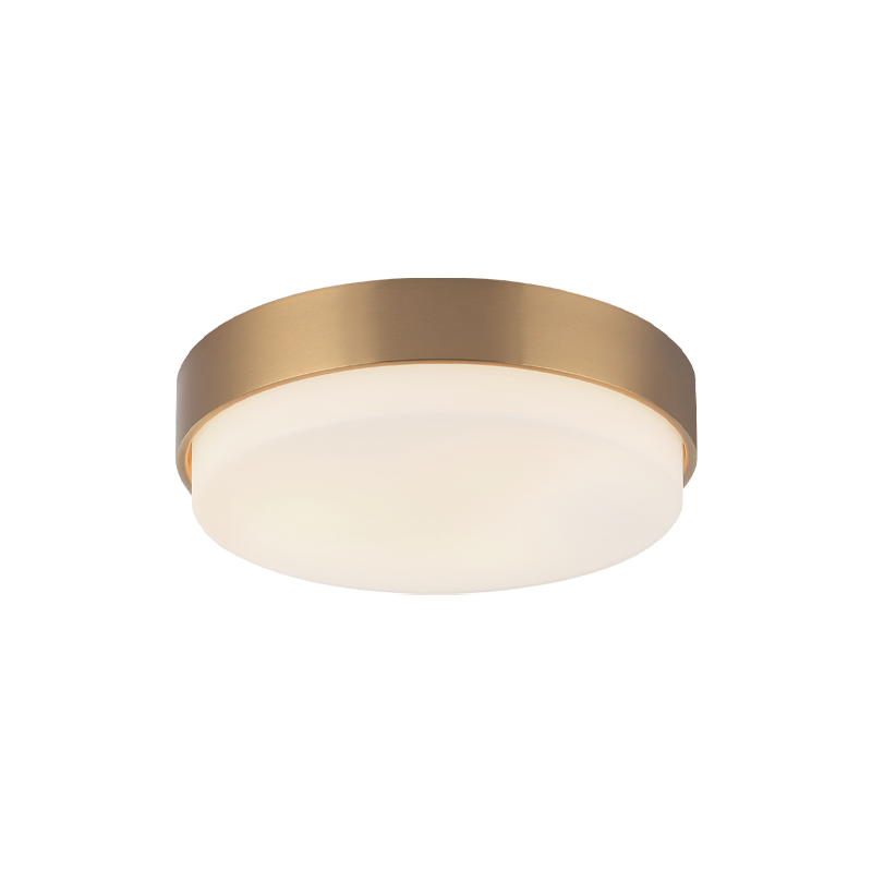Matteo Lighting Quintz M13203AG flush mount in Aged Gold Brass