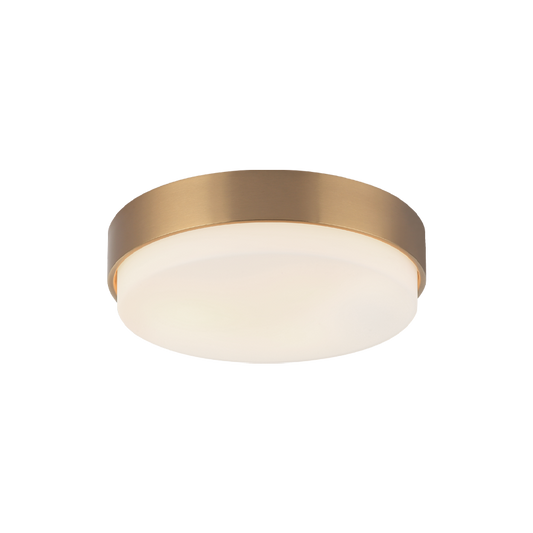 Matteo Lighting Quintz M13203AG flush mount in Aged Gold Brass