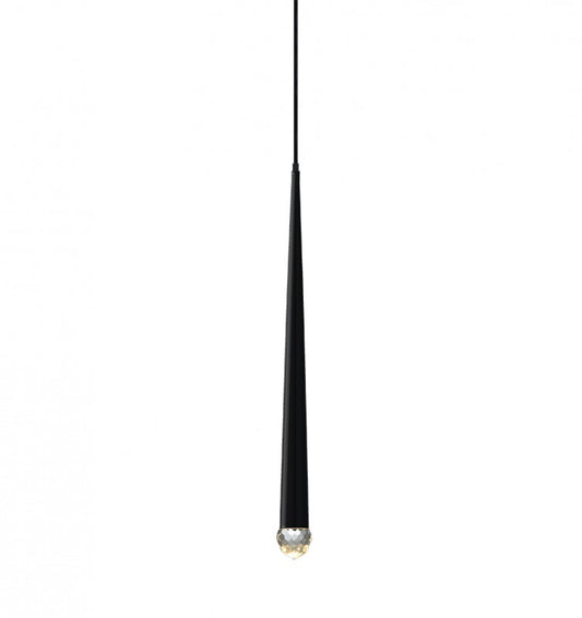 Matteo Lighting Renaie C62701MB clear glass pendant in Matte Black