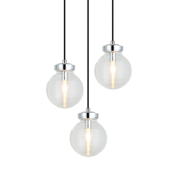 Matteo Lighting Ridge C84003CHCL glass pendant in Chrome