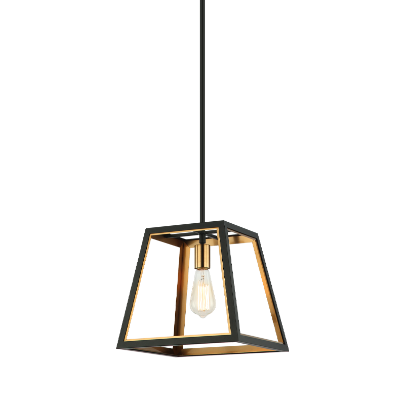 Matteo Lighting Rosalie C72101MBAG pendant in Matte Black and Aged Gold Brass