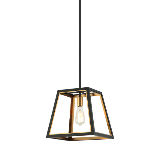 Matteo Lighting Rosalie C72101MBAG pendant in Matte Black and Aged Gold Brass