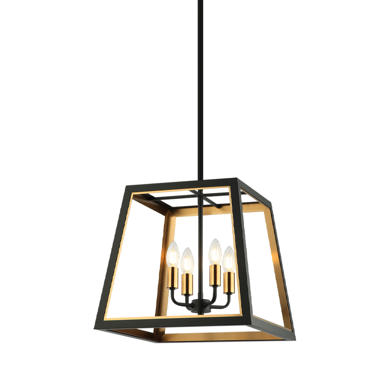 Matteo Lighting Rosalie C72104MBAG chandelier in Matte Black and Aged Gold Brass