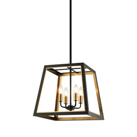 Matteo Lighting Rosalie C72104MBAG chandelier in Matte Black and Aged Gold Brass