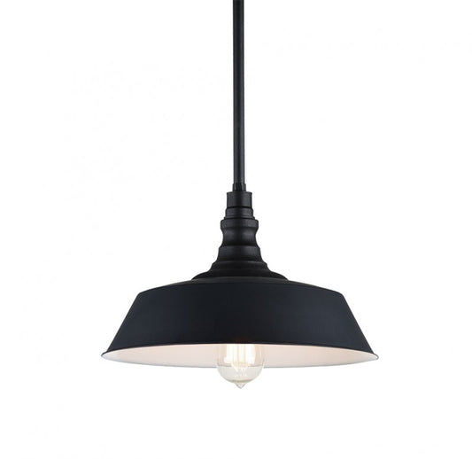 Matteo Lighting Scacchi C58303DG farmhouse pendant in Dark Grey