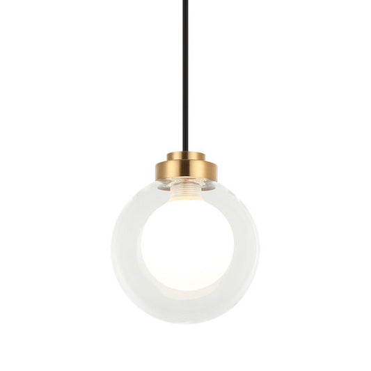 Matteo Lighting Solaris chandelier collection in Aged Gold Brass with opal and clear glass