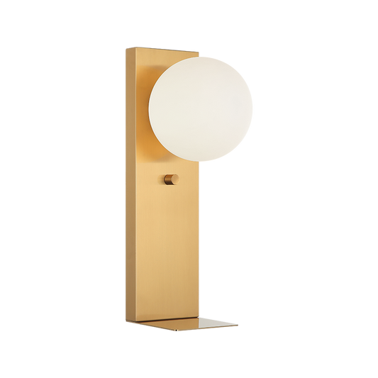 Matteo Lighting Stanley S17801AG wall sconce in Aged Gold Brass with Frosted Glass