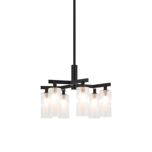 Matteo Lighting Tanner C60806BK chandelier in Black with Chrome accents