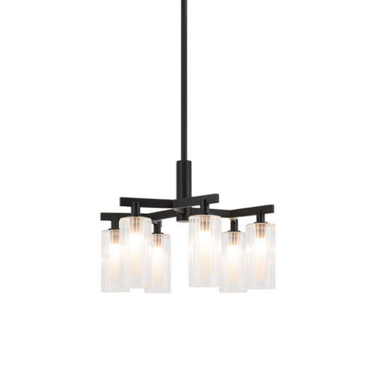 Matteo Lighting Tanner C60806BK chandelier in Black with Chrome accents