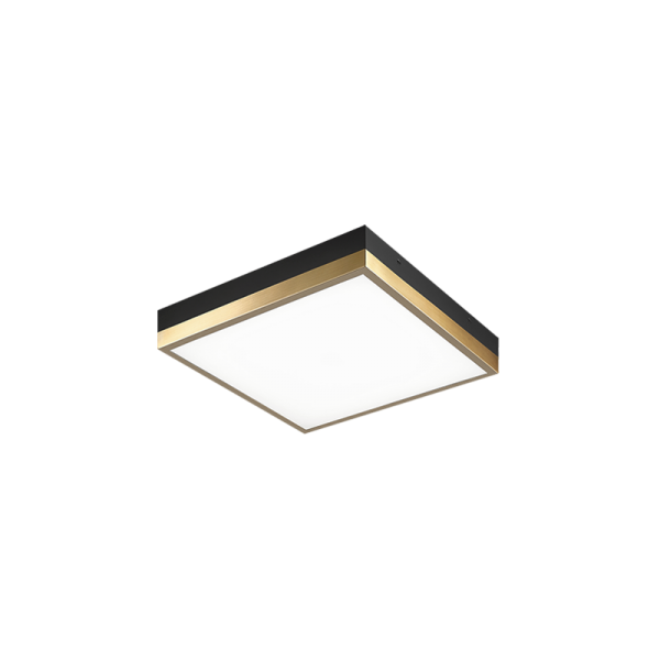 Matteo Lighting Tux M11411BKAG LED flush mount in Black and Aged Gold Brass