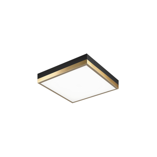 Matteo Lighting Tux M11411BKAG LED flush mount in Black and Aged Gold Brass