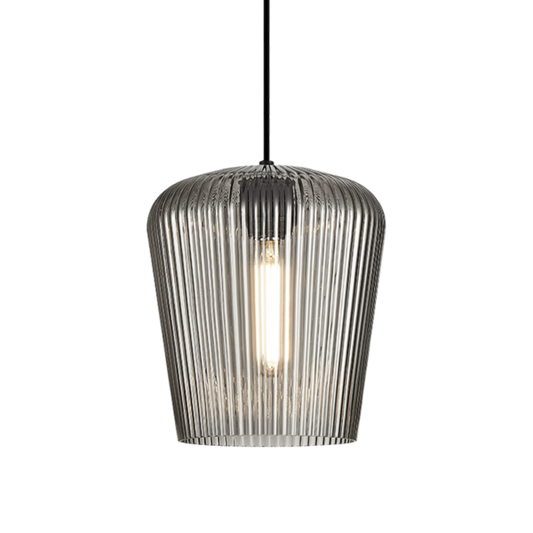 Matteo Lighting Valence C61001BKSM pendant in Black with smoked glass