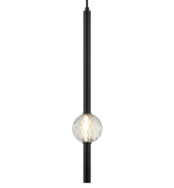 Matteo Lighting Windchimer C68901MB crystal pendant in Matte Black