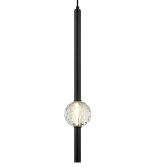 Matteo Lighting Windchimer C68901MB crystal pendant in Matte Black