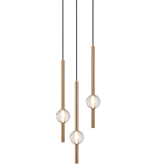 Matteo Lighting Windchimer C68903AG crystal chandelier in Aged Gold Brass