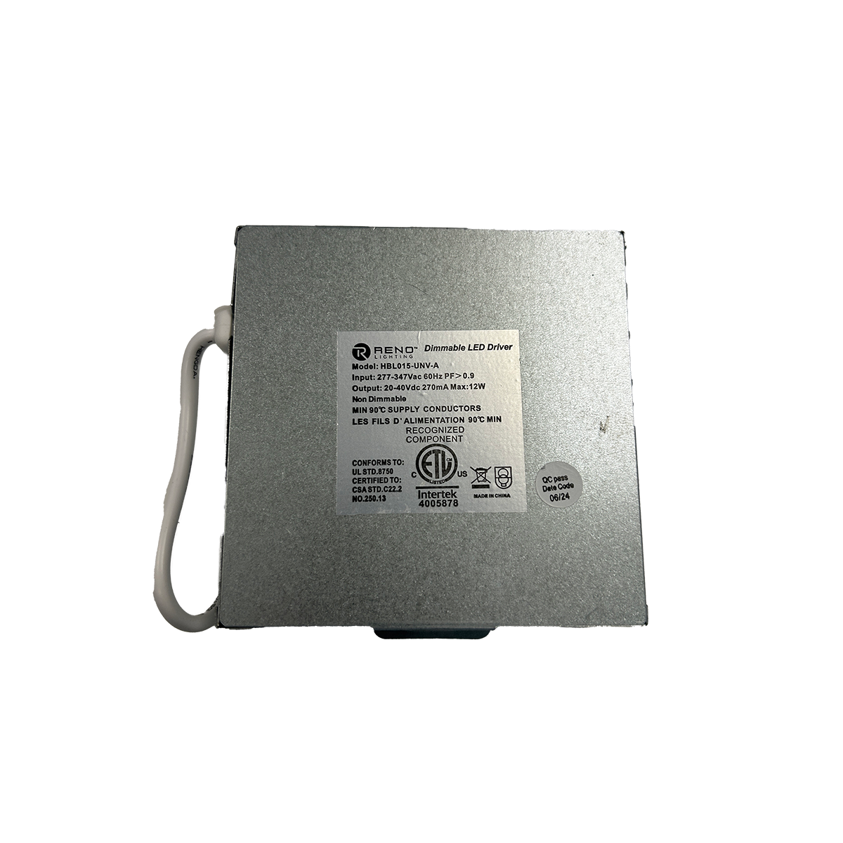 Reno R39105 277-347V non-dimmable driver for 4 and 6 inch slim panel lights